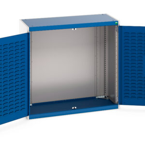 1000mm Wide Cubio Cupboard Storage with Louvre Doors - Cubio Cupboard Storage with Louvre Doors. WxDxH: 1050X525X1000mm Ral 7035/5010 _SKU-40013014.11V
