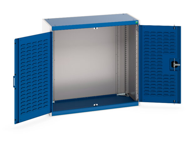 1000mm Wide Cubio Cupboard Storage with Louvre Doors - Cubio Cupboard Storage with Louvre Doors. WxDxH: 1050X525X1000mm Ral 7035/5010 _SKU-40013014.11V