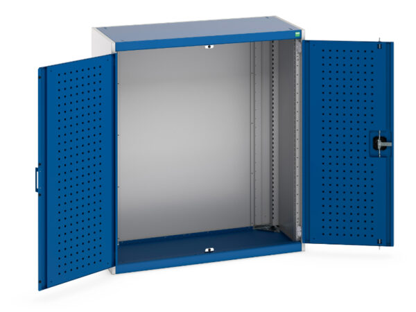Double Door Industrial Cupboard Storage - Cubio Cupboard Storage with Perfo Doors. WxDxH: 1050X525X1200mm Ral 7035/5010 _SKU-40013015.11V