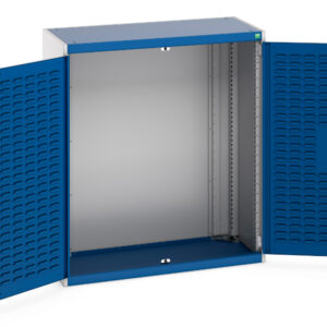 Bott Double Louvre Door Industrial Storage Cabinet - Cubio Cupboard Storage with Louvre Doors. WxDxH: 1050X525X1200mm Ral 7035/5010 _SKU-40013016.11V