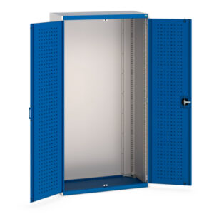 Bott Perfo Panel Door Cupboard Storage - Cubio Cupboard Storage with Perfo Doors. WxDxH: 1050X525X2000mm Ral 7035/5010 _SKU-40013019.11V