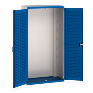 Bott 2M High Metal Cupboard Storage - with Louvre Doors. WxDxH: 1050X525X2000mm Ral 7035/5010 _SKU-40013020.11V