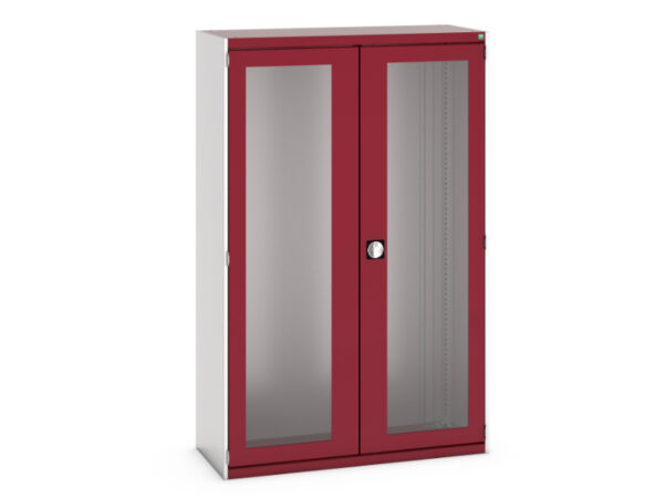 Cubio Cupboard Storage with Window Doors. WxDxH: 1050X525X2000mm Ral 7035/3004 _SKU-40013023.24V