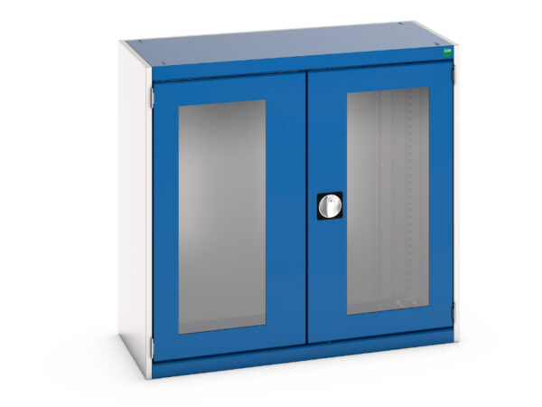 1000mm Wide Steel Storage Cabinet with Windows - WxDxH: 1050X525X1000mm Ral 7035/5010 _SKU-40013078.11V
