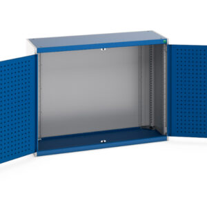 1300mm Wide Storage Cabinet with Perforated Doors - WxDxH: 1300X525X1000mm Ral 7035/5010 _SKU-40014013.11V