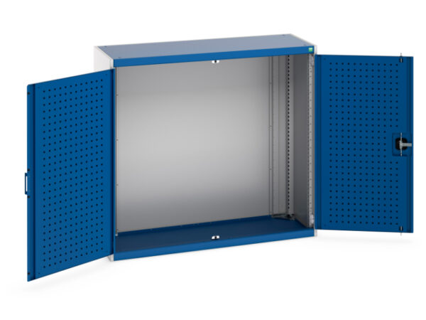 Tool Shadowboard Storage Cabinet - Cubio Cupboard Storage with Perfo Doors. WxDxH: 1300X525X1200mm Ral 7035/5010 _SKU-40014015.11V