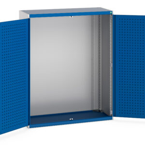 Bott Heavy Duty Blue Metal Storage Cabinet - with Perfo Doors. WxDxH: 1300X525X1600mm Ral 7035/5010 _SKU-40014017.11V