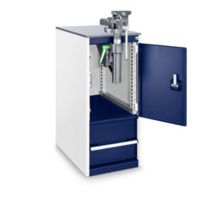 Storage Cabinet with Vise - Cubio Vice Storage Cabinet with 125mm Vice, 1X Drawer. WxDxH: 400X650X900mm Ral 7035/5010 _SKU-40017100.11V
