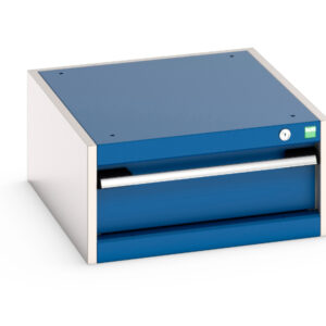 Single Drawer Metal Storage Cabinet - 1 Drawer. WxDxH: 525X650X250mm Ral 7035/5010 _SKU-40018001.11V