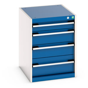 Cubio Drawer Cupboard Storage with 4 Drawers - WxDxH: 525X650X700mm Ral 7035/5010 _SKU-40018025.11V
