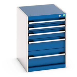 Cubio Drawer Storage Cabinet with 5 Drawers. WxDxH: 525X650X700mm Ral 7035/5010 _SKU-40018027.11V