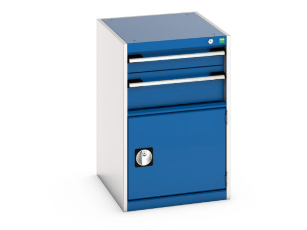 Drawers for Workshop - Cubio Drawer-Door Storage Cabinet with 2 Drawers / Door. WxDxH: 525X650X800mm Ral 7035/5010 _SKU-40018031.11V