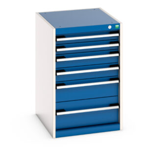 Cubio Drawer Storage Cabinet with 6 Drawers. WxDxH: 525X650X800mm Ral 7035/5010 _SKU-40018039.11V
