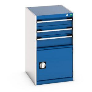 Bott Drawers - Cubio Drawer-Door Storage Cabinet with 3 Drawers / Door. WxDxH: 525X650X900mm Ral 7035/5010 _SKU-40018043.11V