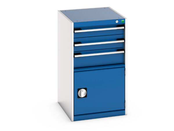 Bott Drawers - Cubio Drawer-Door Storage Cabinet with 3 Drawers / Door. WxDxH: 525X650X900mm Ral 7035/5010 _SKU-40018043.11V