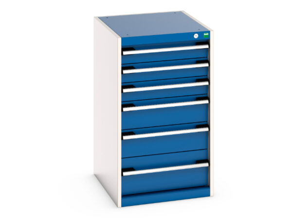 Cubio Drawer Storage Cabinet with 6 Drawers. WxDxH: 525X650X900mm Ral 7035/5010 _SKU-40018049.11V
