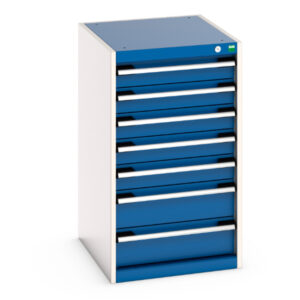 Cubio Drawer Storage Cabinet with 7 Drawers. WxDxH: 525X650X900mm Ral 7035/5010 _SKU-40018051.11V