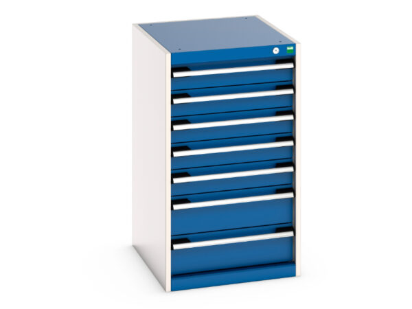 Cubio Drawer Storage Cabinet with 7 Drawers. WxDxH: 525X650X900mm Ral 7035/5010 _SKU-40018051.11V