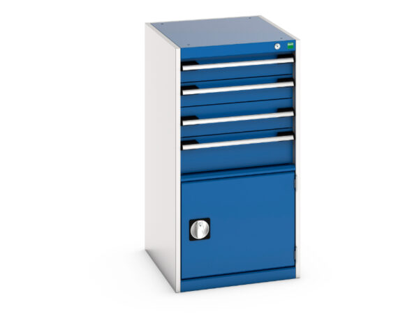 Industrial Drawers Storage Cabinets - Cubio Drawer Storage Cabinet with 4 Drawers / Door. WxDxH: 525X650X1000mm Ral 7035/5010 _SKU-40018055.11V