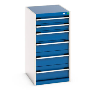 Cubio Drawer Storage Cabinet with 6 Drawers. WxDxH: 525X650X1000mm Ral 7035/5010 _SKU-40018059.11V