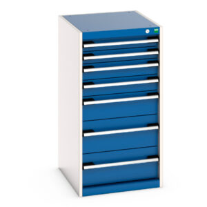 Cubio Drawer Storage Cabinet with 6 Drawers. WxDxH: 525X650X1000mm Ral 7035/5010 _SKU-40018061.11V