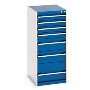 Cubio Drawer Storage Cabinet with 7 Drawers. WxDxH: 525X650X1200mm Ral 7035/5010 _SKU-40018067.11V