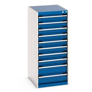 Cubio Drawer Storage Cabinet with 10 Drawers. WxDxH: 525X650X1200mm Ral 7035/5010 _SKU-40018073.11V