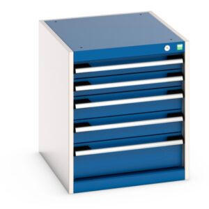 525mm Set of Workshop Drawers - Cubio Drawer Storage Cabinet with 5 Drawers. WxDxH: 525X650X600mm Ral 7035/5010 _SKU-40018131.11V