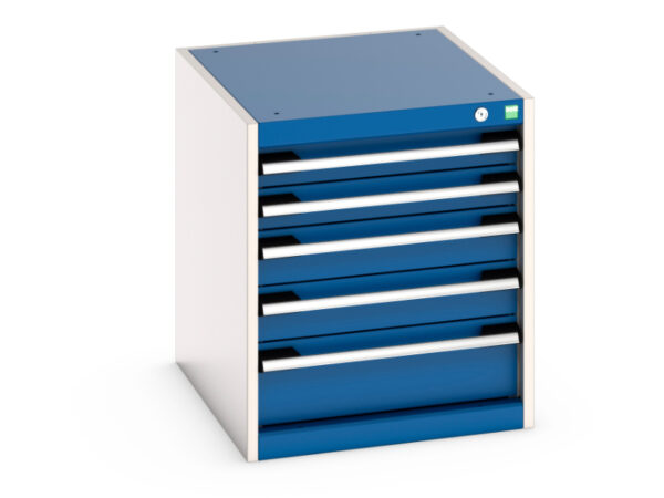 525mm Set of Workshop Drawers - Cubio Drawer Storage Cabinet with 5 Drawers. WxDxH: 525X650X600mm Ral 7035/5010 _SKU-40018131.11V