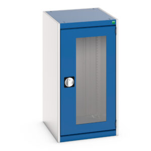 Bott Cubio Metal Window Door Cupboard Storage - Cubio Cupboard Storage with Window Doors. WxDxH: 525X650X1000mm Ral 7035/5010 _SKU-40018139.11V