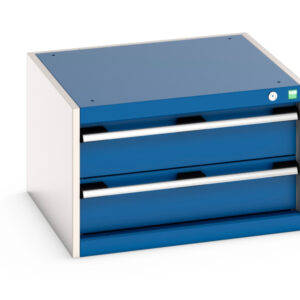 Cubio Drawer Storage Cabinet with 2 Drawers - WxDxH: 650X650X400mm Ral 7035/5010 _SKU-40019005.11V