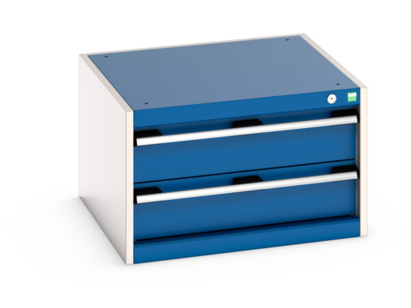 Cubio Drawer Storage Cabinet with 2 Drawers - WxDxH: 650X650X400mm Ral 7035/5010 _SKU-40019005.11V