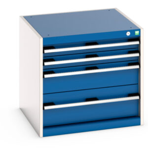 Cubio Drawer Storage Cabinet with 4 Drawers. WxDxH: 650X650X600mm Ral 7035/5010 _SKU-40019015.11V