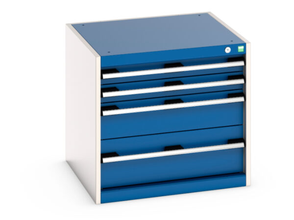 Cubio Drawer Storage Cabinet with 4 Drawers. WxDxH: 650X650X600mm Ral 7035/5010 _SKU-40019015.11V
