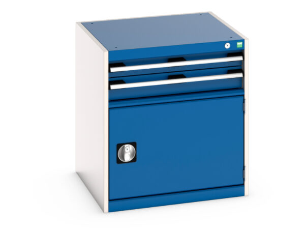 Industrial Parts Drawers - Cubio Drawer-Door Storage Cabinet with 2 Drawers / Door. WxDxH: 650X650X700mm Ral 7035/5010 _SKU-40019021.11V
