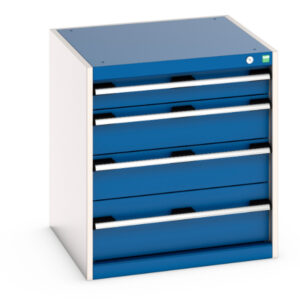 Cubio Drawer Storage Cabinet with 4 Drawers. WxDxH: 650X650X700mm Ral 7035/5010 _SKU-40019025.11V