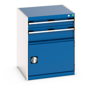 Industrial Drawers - Cubio Drawer-Door Storage Cabinet with 2 Drawers / Door. WxDxH: 650X650X800mm Ral 7035/5010 _SKU-40019031.11V