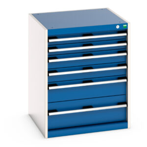 Cubio Drawer Storage Cabinet with 6 Drawers. WxDxH: 650X650X800mm Ral 7035/5010 _SKU-40019039.11V