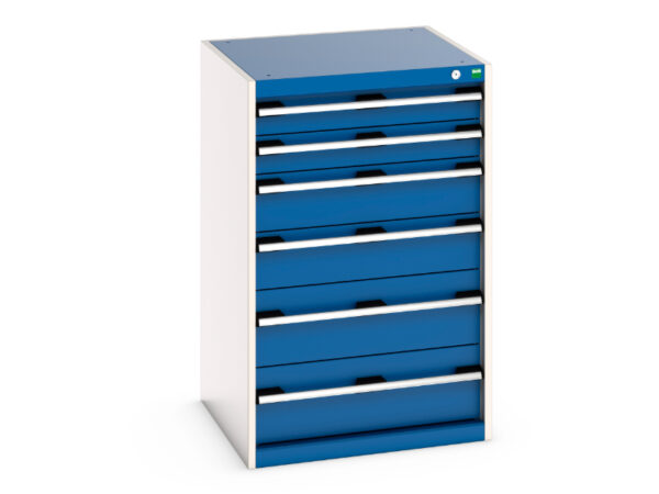Cubio Drawer Storage Cabinet with 6 Drawers. WxDxH: 650X650X1000mm Ral 7035/5010 _SKU-40019059.11V