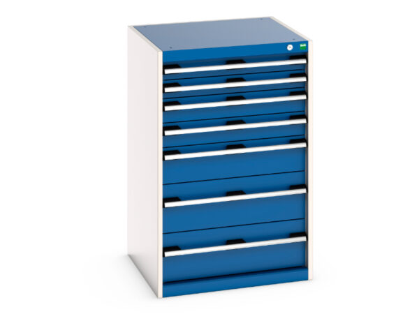 Cubio Drawer Storage Cabinet with 7 Drawers. WxDxH: 650X650X1000mm Ral 7035/5010 _SKU-40019063.11V