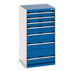 Cubio Drawer Storage Cabinet with 7 Drawers. - WxDxH: 650X650X1200mm Ral 7035/5010 _SKU-40019069.11V