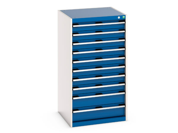 Cubio Drawer Storage Cabinet with 10 Drawers. WxDxH: 650X650X1200mm Ral 7035/5010 _SKU-40019075.11V