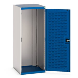 Double Door Part Bin Storage Cabinet - Cubio Cupboard Storage with Louvre Doors. WxDxH: 650X650X1600mm Ral 7035/5010 _SKU-40019094.11V