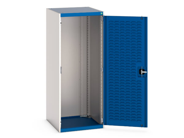 Double Door Part Bin Storage Cabinet - Cubio Cupboard Storage with Louvre Doors. WxDxH: 650X650X1600mm Ral 7035/5010 _SKU-40019094.11V