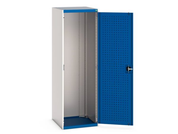 Double Door Pegboard Cupboard Storage - Cubio Cupboard Storage with Perfo Doors. WxDxH: 650X650X2000mm Ral 7035/5010 _SKU-40019095.11V