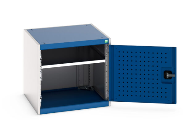 Perfo Door Cupboard Storage - Cubio Cupboard Storage with Perfo Door. WxDxH: 650X650X600mm Ral 7035/5010 _SKU-40019118.11V
