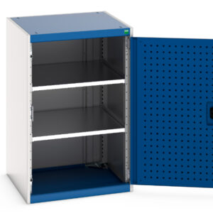 Cubio Cupboard Storage with Perfo Doors And 2 Shelves. WxDxH: 650X650X1000mm Ral 7035/5010 _SKU-40019121.11V
