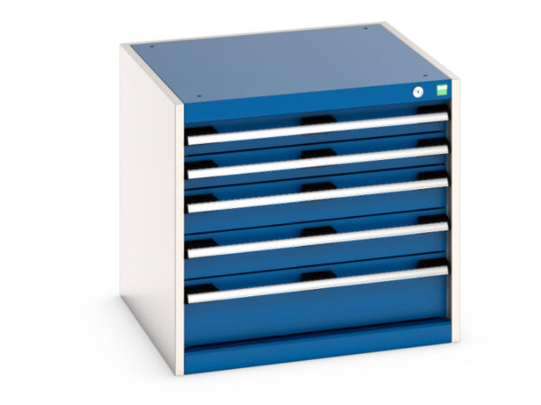 Industrial Chest of Drawers - Cubio Drawer Storage Cabinet with 5 Drawers. WxDxH: 650X650X600mm Ral 7035/5010 _SKU-40019152.11V