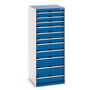 Cubio Drawer Storage Cabinet with 11 Drawers. WxDxH: 650X650X1600mm Ral 7035/5010 _SKU-40019156.11V