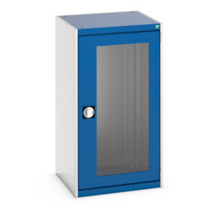 Bott Cubio Metal Window Door Cupboard Storage - Cubio Cupboard Storage with Window Doors. WxDxH: 650X650X1200mm Ral 7035/5010 _SKU-40019165.11V